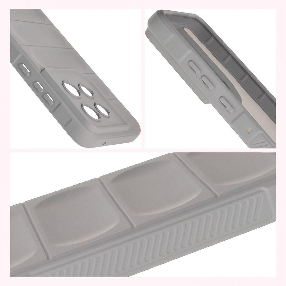 Robuste Handyhülle für Motorola Edge 50 Neo / 60 Neo, Bizon Case Tur, Hellgrau