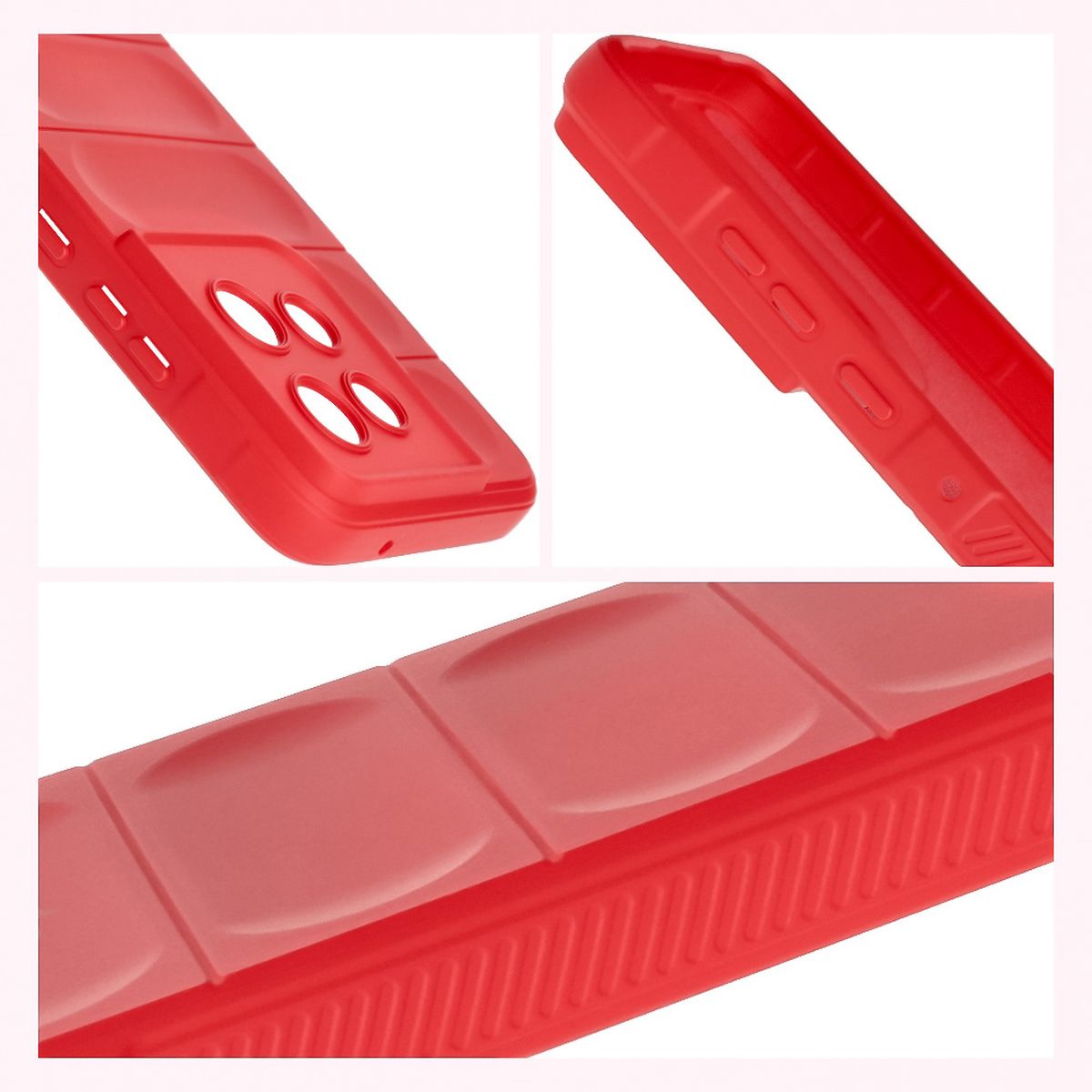Robuste Handyhülle für Motorola Edge 50 Neo, Bizon Case Tur, Rot