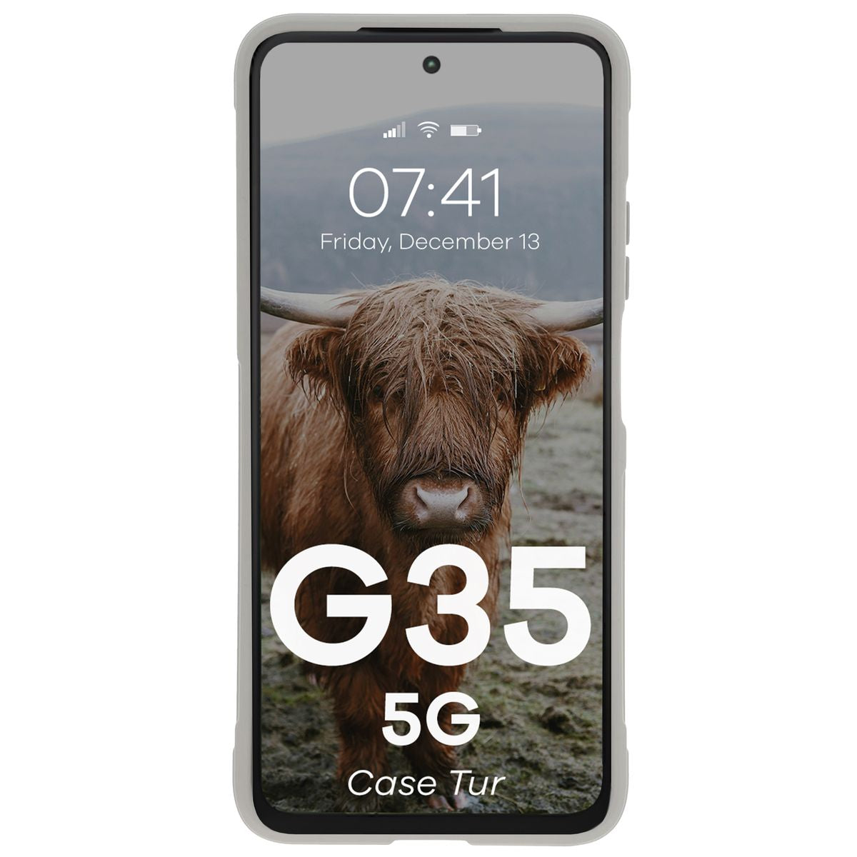 Robuste Handyhülle für Motorola Moto G35 5G, Bizon Case Tur, Hellgrau