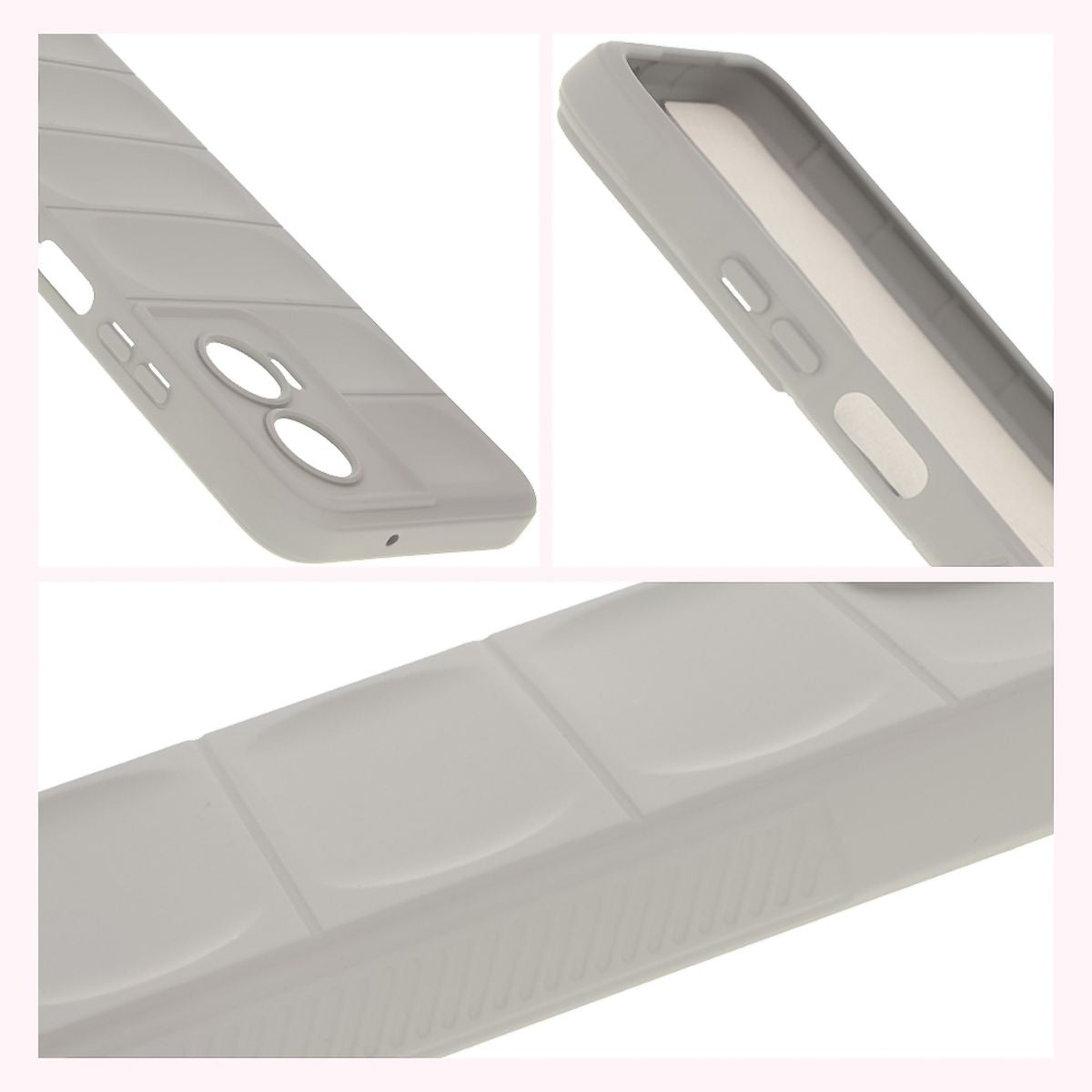 Robuste Handyhülle für Motorola Moto G35 5G, Bizon Case Tur, Hellgrau