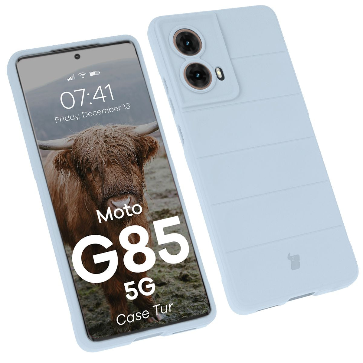 Robuste Handyhülle für Motorola Moto G85 5G, Bizon Case Tur, Hellblau