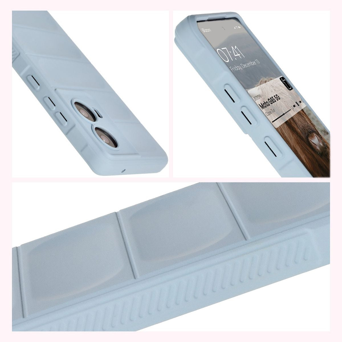Robuste Handyhülle für Motorola Moto G85 5G, Bizon Case Tur, Hellblau