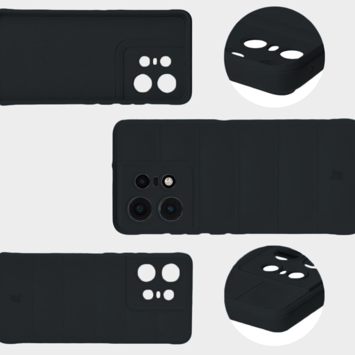 Robuste Handyhülle für Motorola Edge 50 Pro, Bizon Case Tur, Schwarz
