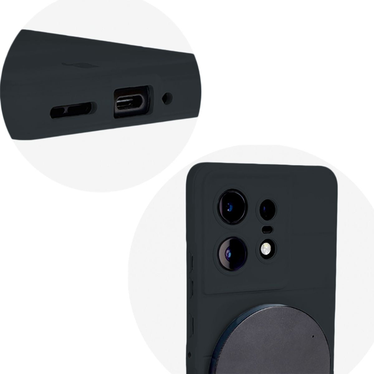 Robuste Handyhülle für Motorola Edge 50 Pro, Bizon Case Tur, Schwarz