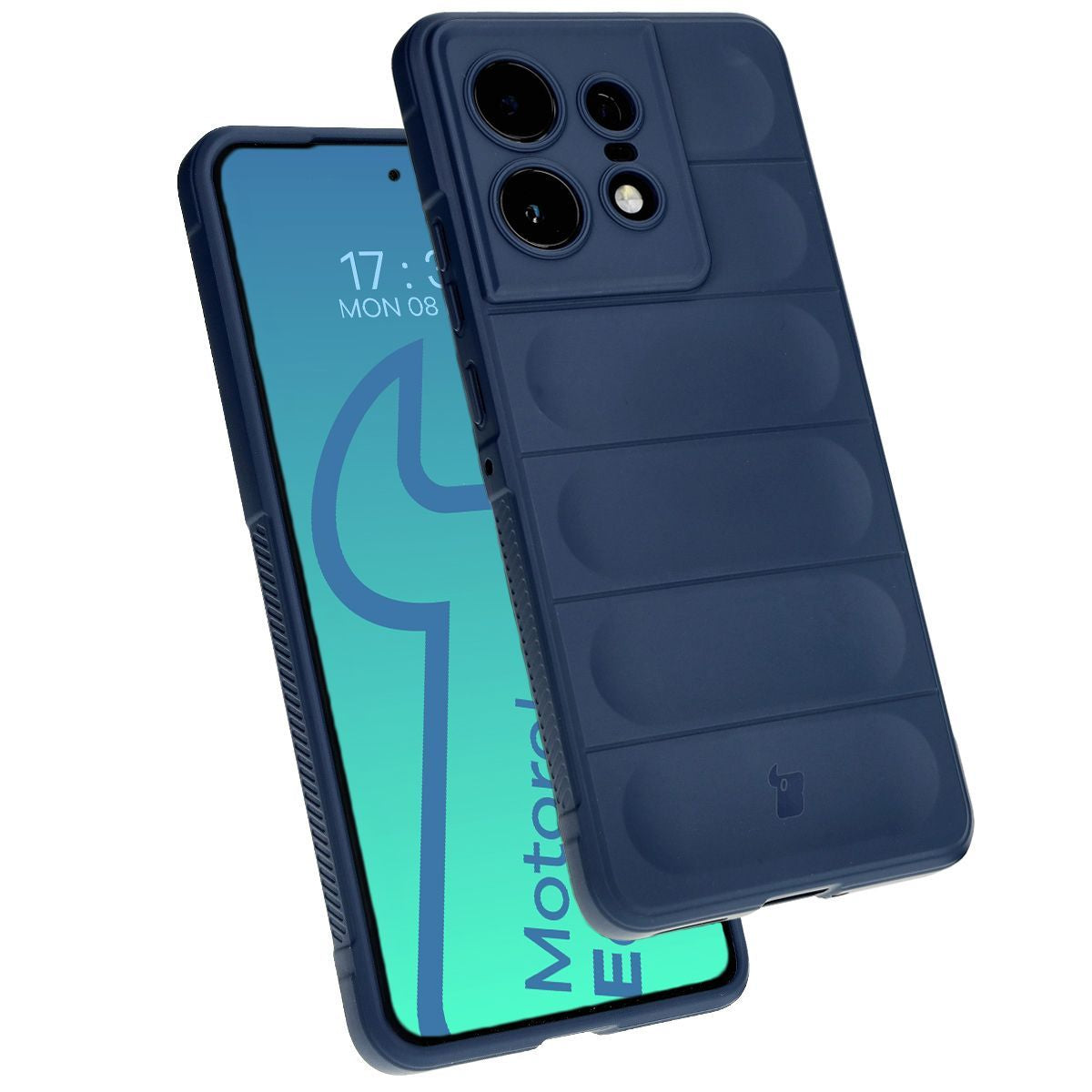 Robuste Handyhülle für Motorola Edge 50 Pro, Bizon Case Tur, Dunkelblau