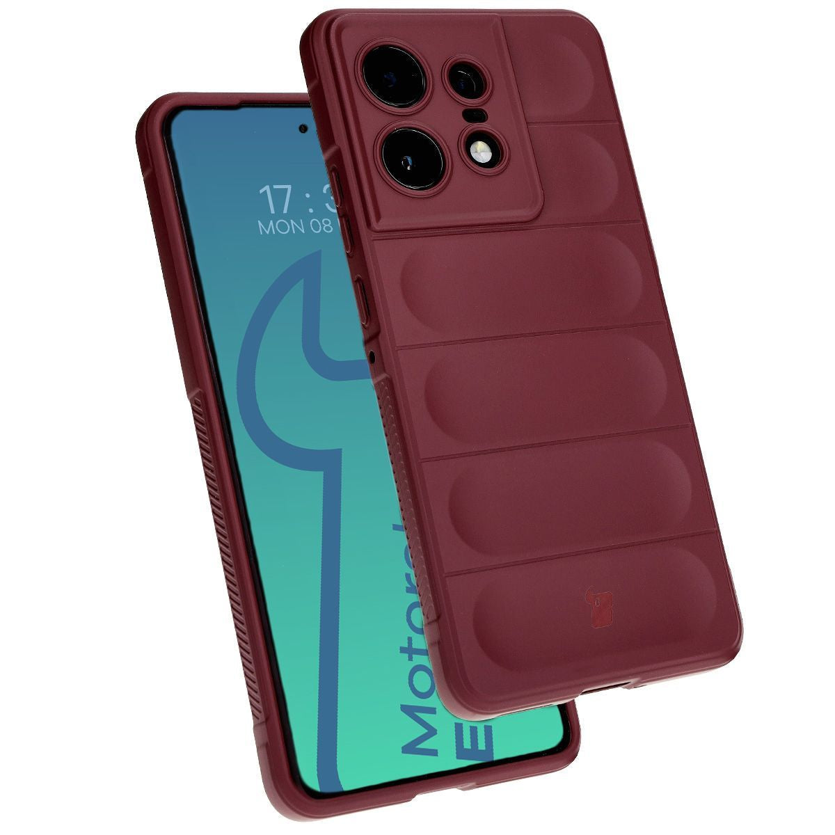 Robuste Handyhülle für Motorola Edge 50 Pro, Bizon Case Tur, Burgunderrot