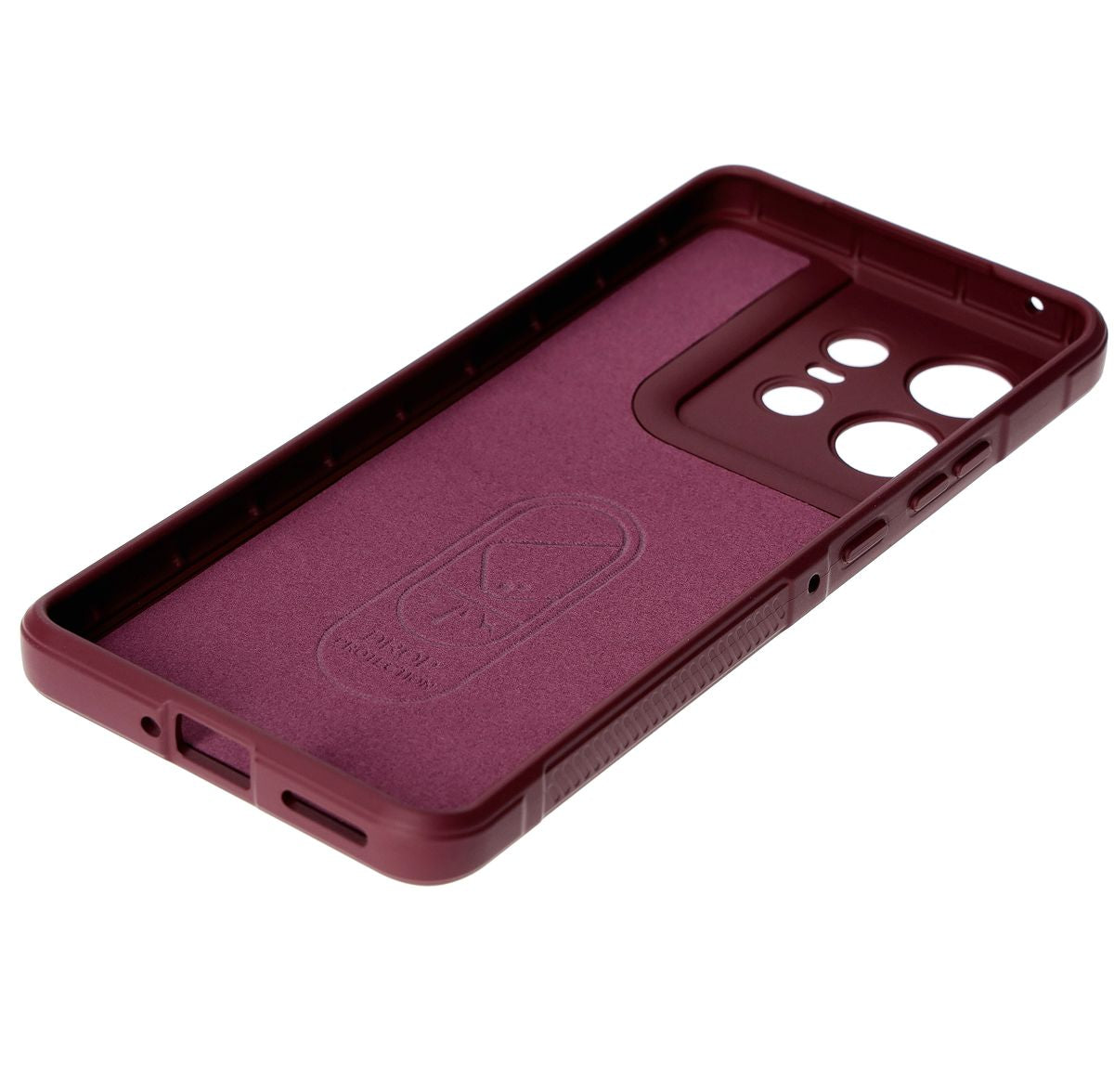 Robuste Handyhülle für Motorola Edge 50 Pro, Bizon Case Tur, Burgunderrot