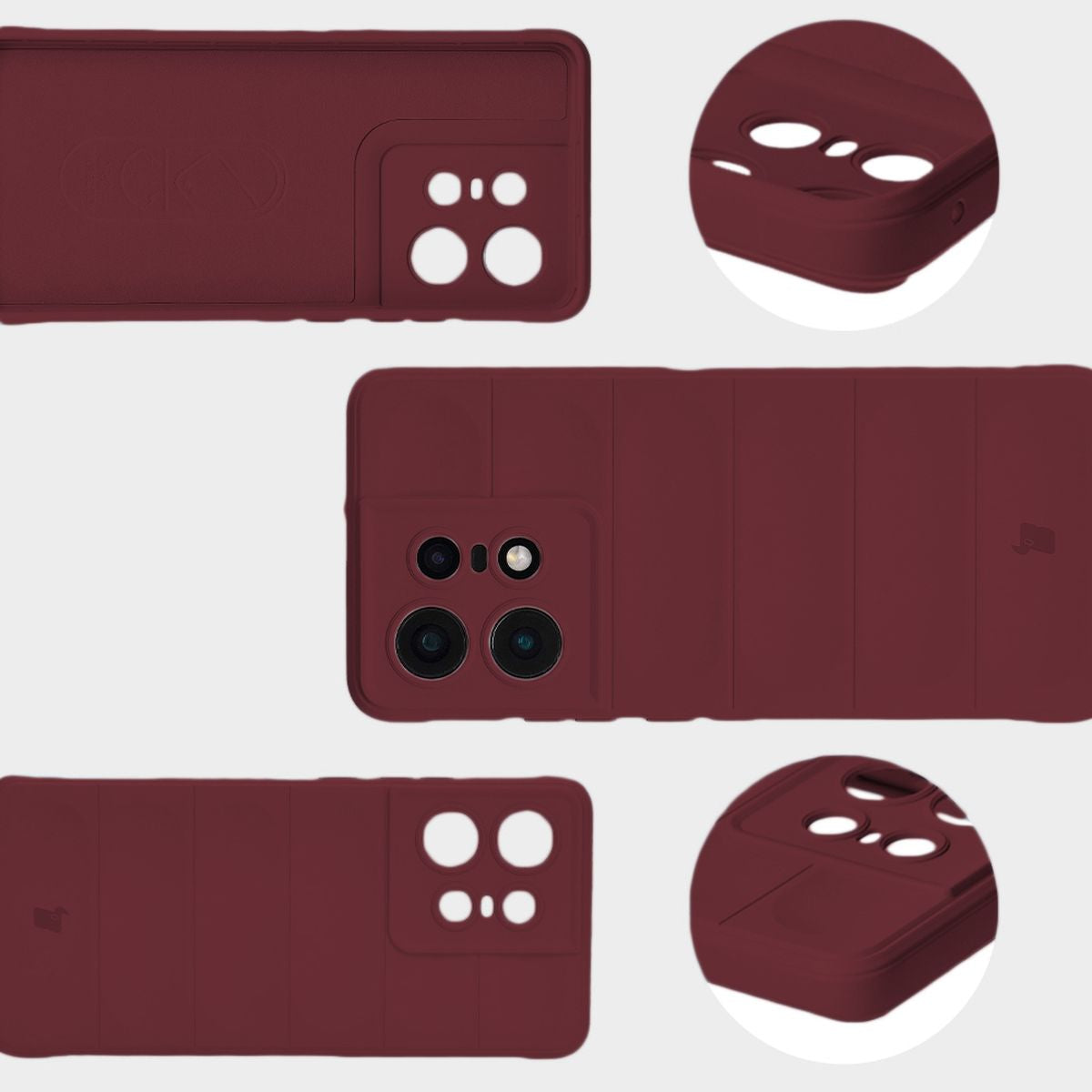 Robuste Handyhülle für Motorola Edge 50 Pro, Bizon Case Tur, Burgunderrot