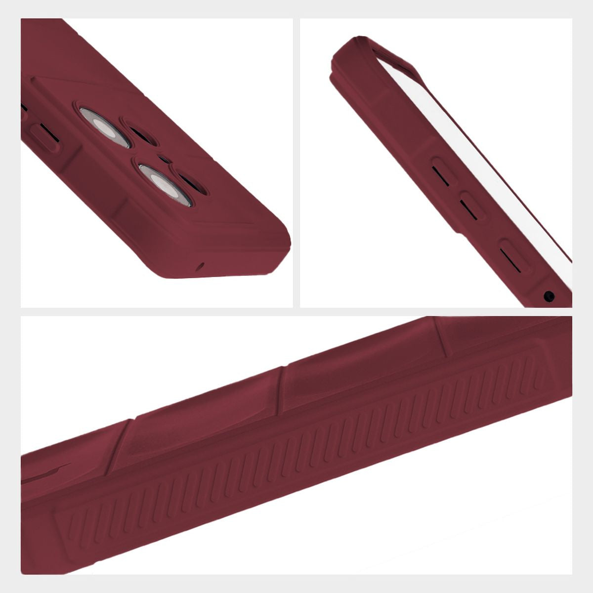 Robuste Handyhülle für Motorola Edge 50 Pro, Bizon Case Tur, Burgunderrot
