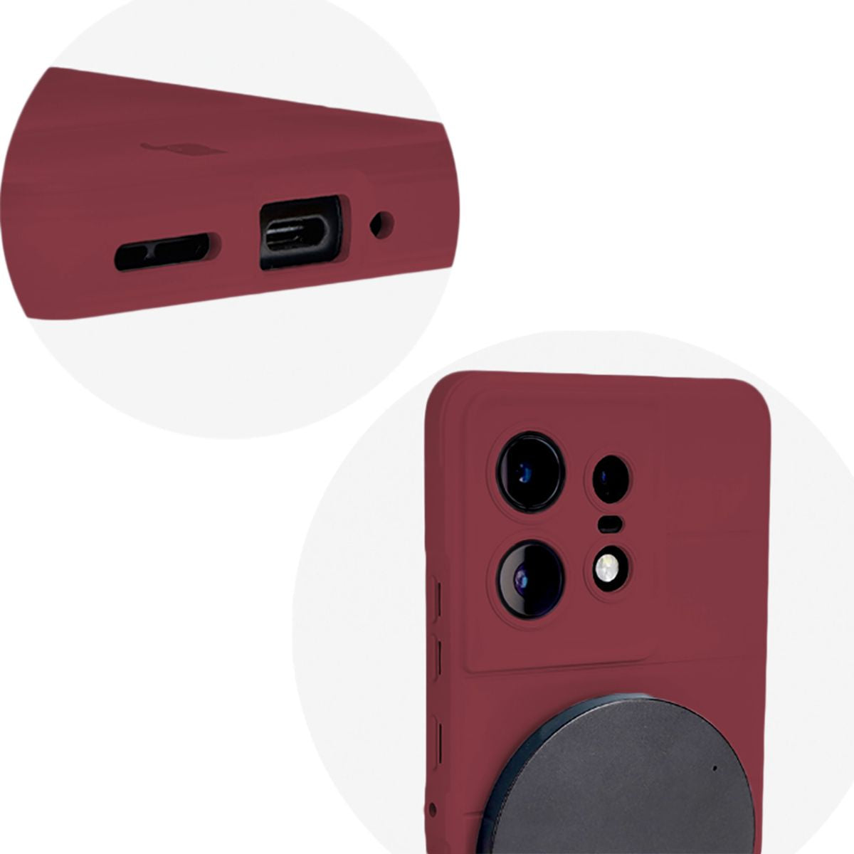 Robuste Handyhülle für Motorola Edge 50 Pro, Bizon Case Tur, Burgunderrot