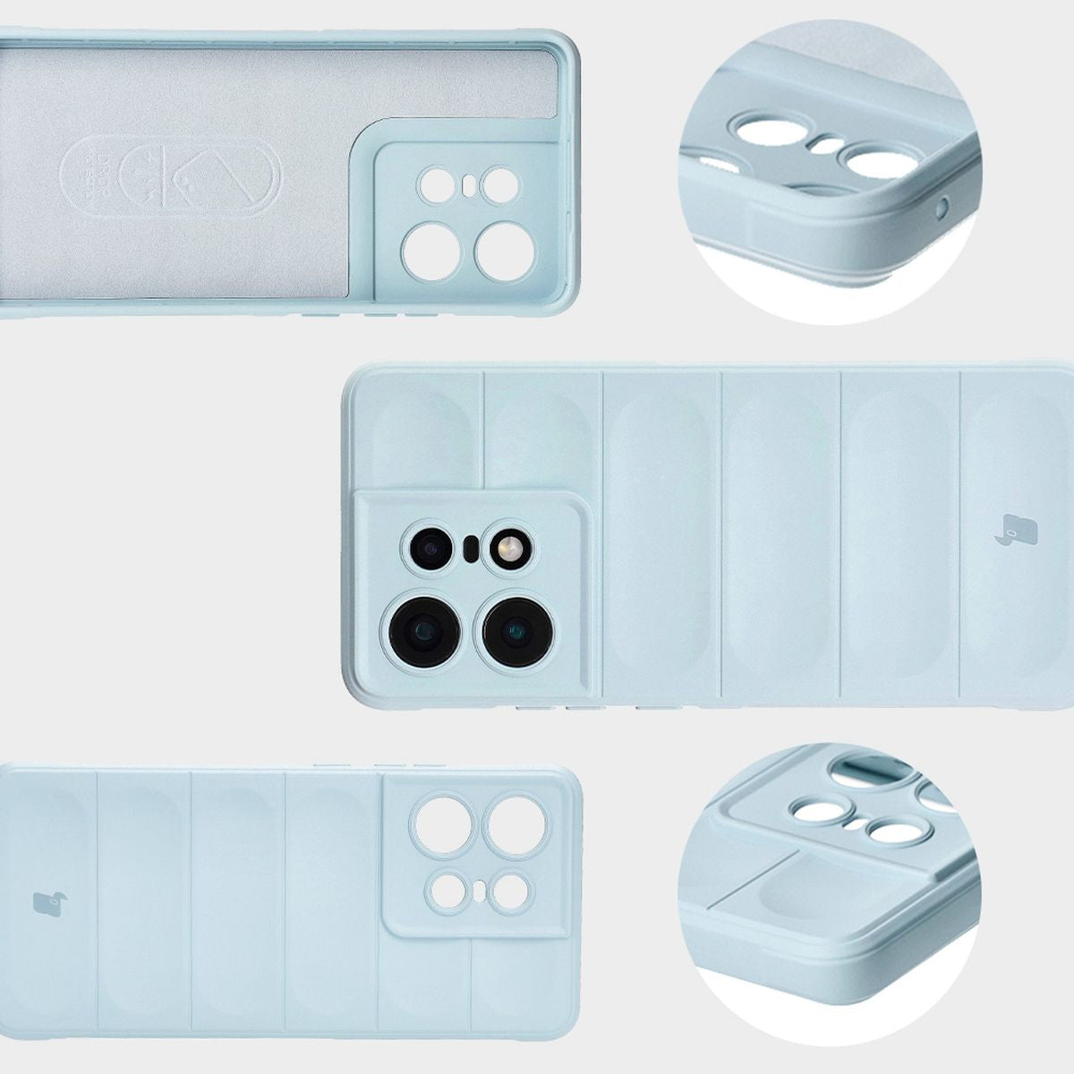 Robuste Handyhülle für Motorola Edge 50 Pro, Bizon Case Tur, Hellblau