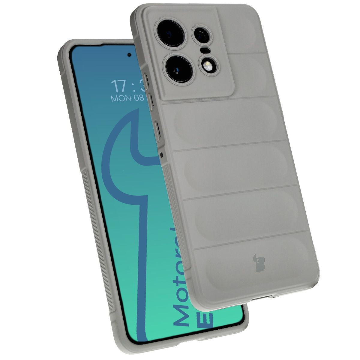 Robuste Handyhülle für Motorola Edge 50 Pro, Bizon Case Tur, Hellgrau