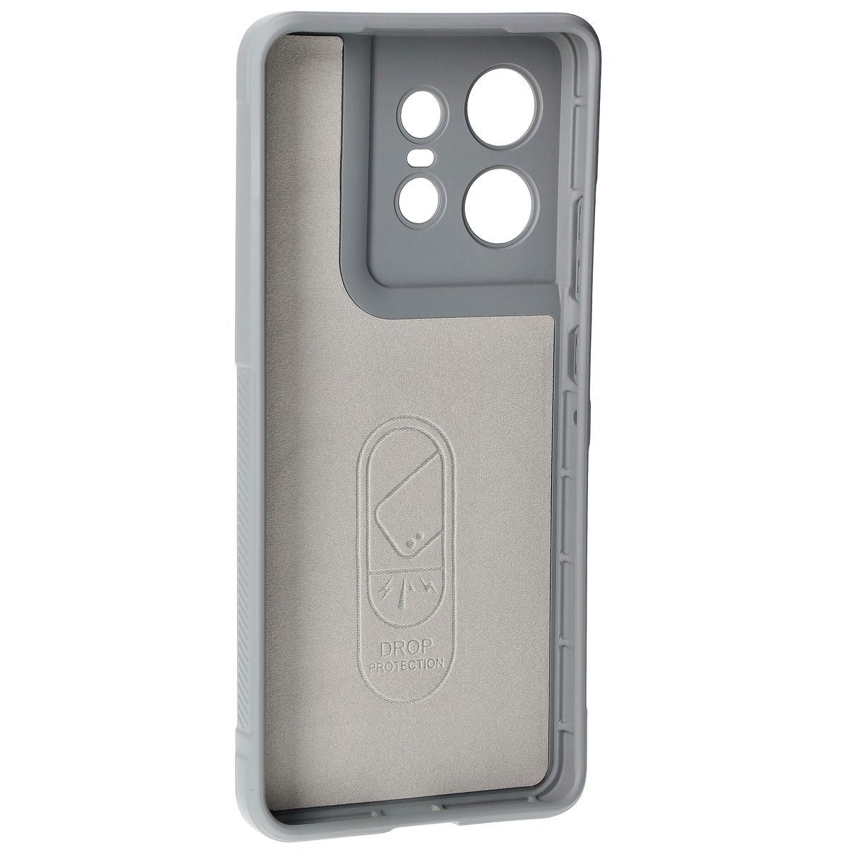 Robuste Handyhülle für Motorola Edge 50 Pro, Bizon Case Tur, Hellgrau
