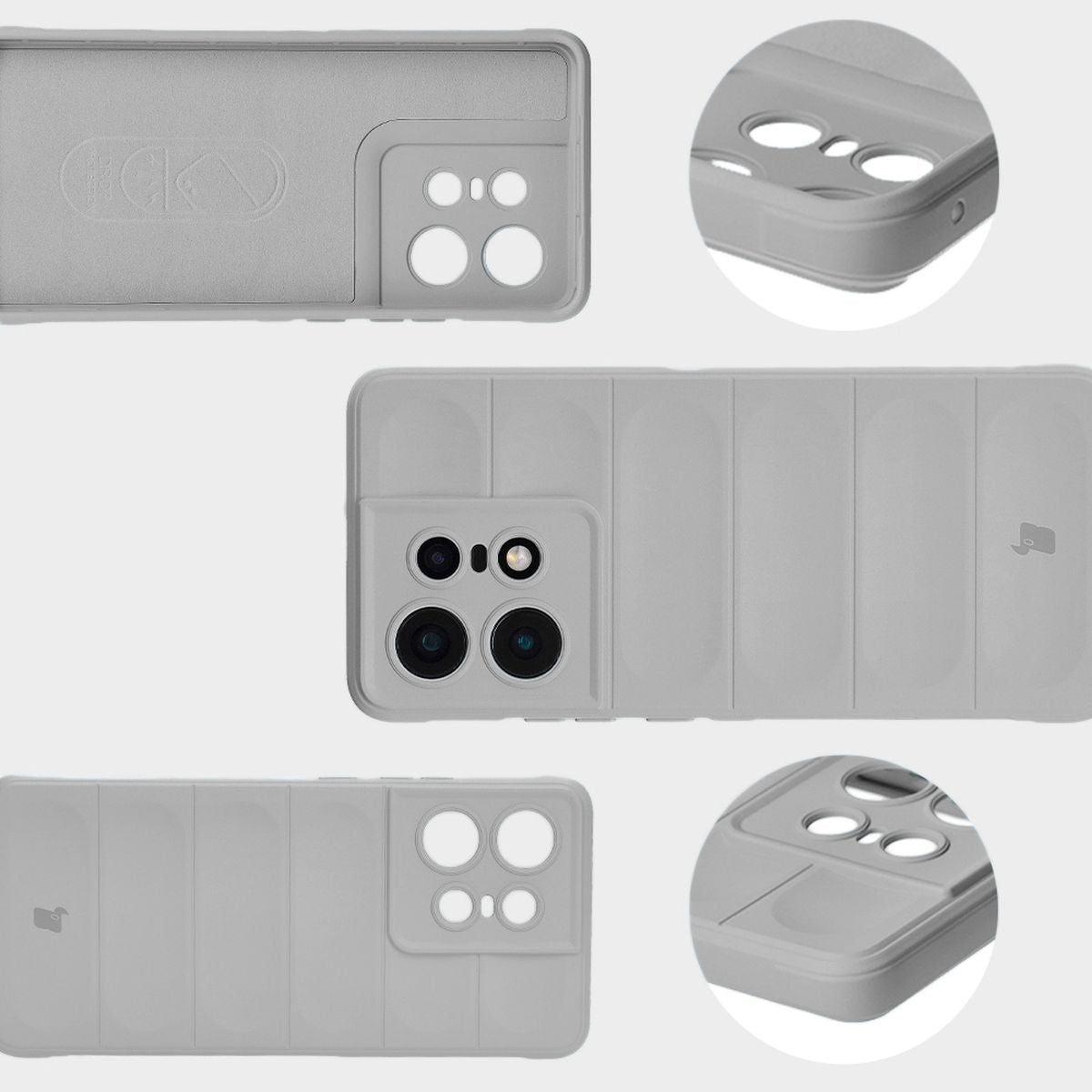Robuste Handyhülle für Motorola Edge 50 Pro, Bizon Case Tur, Hellgrau