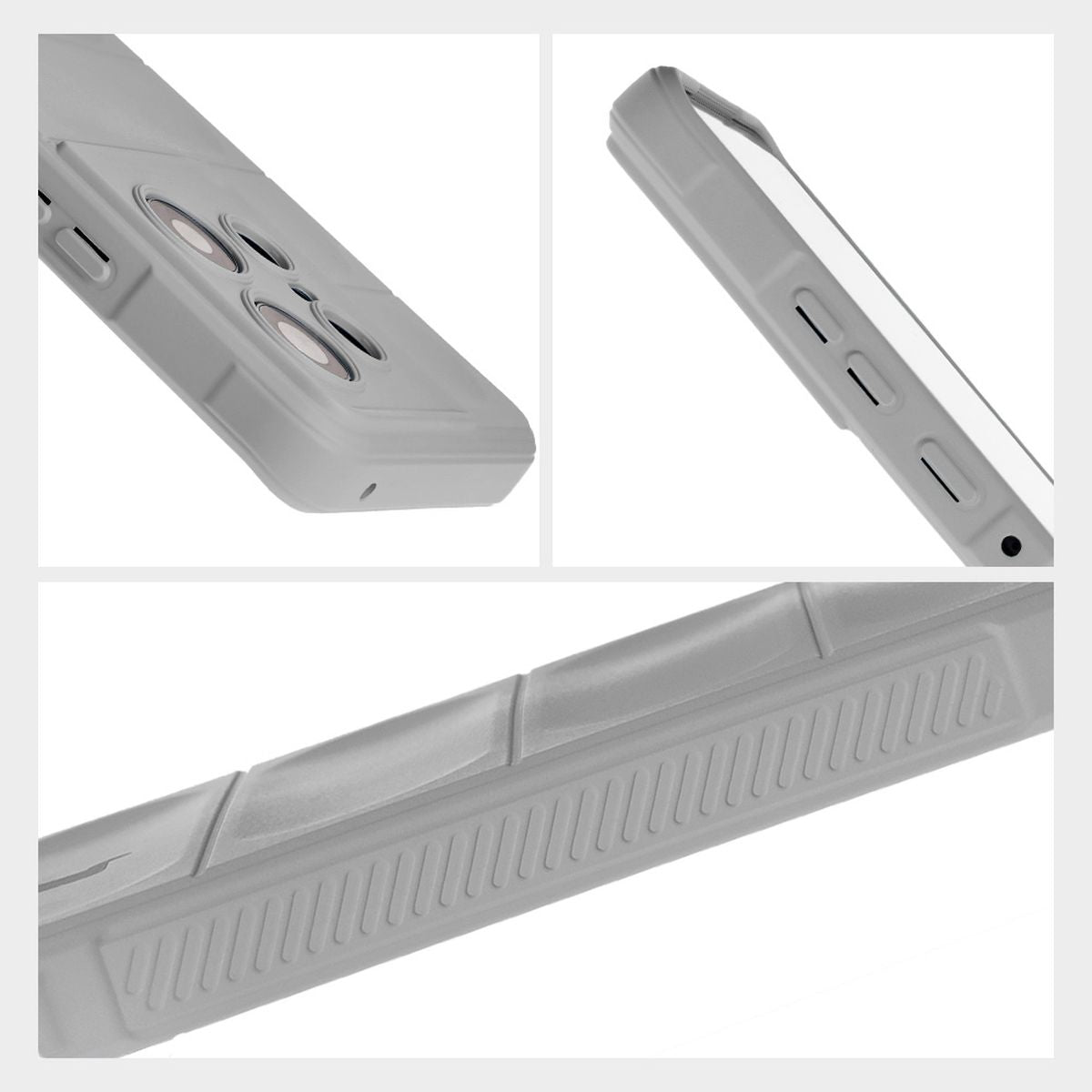 Robuste Handyhülle für Motorola Edge 50 Pro, Bizon Case Tur, Hellgrau