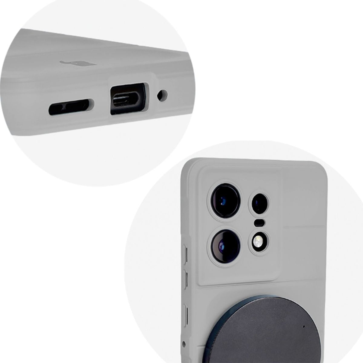 Robuste Handyhülle für Motorola Edge 50 Pro, Bizon Case Tur, Hellgrau