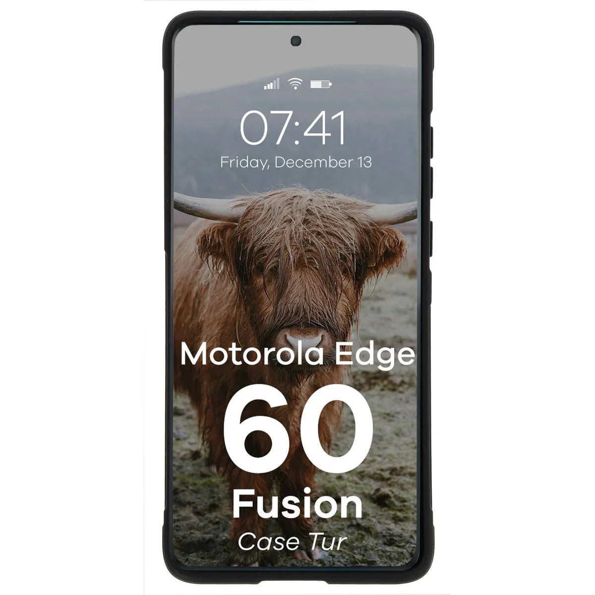 Robuste Handyhülle für Motorola Edge 60 / 60 Fusion, Bizon Case Tur, Schwarz