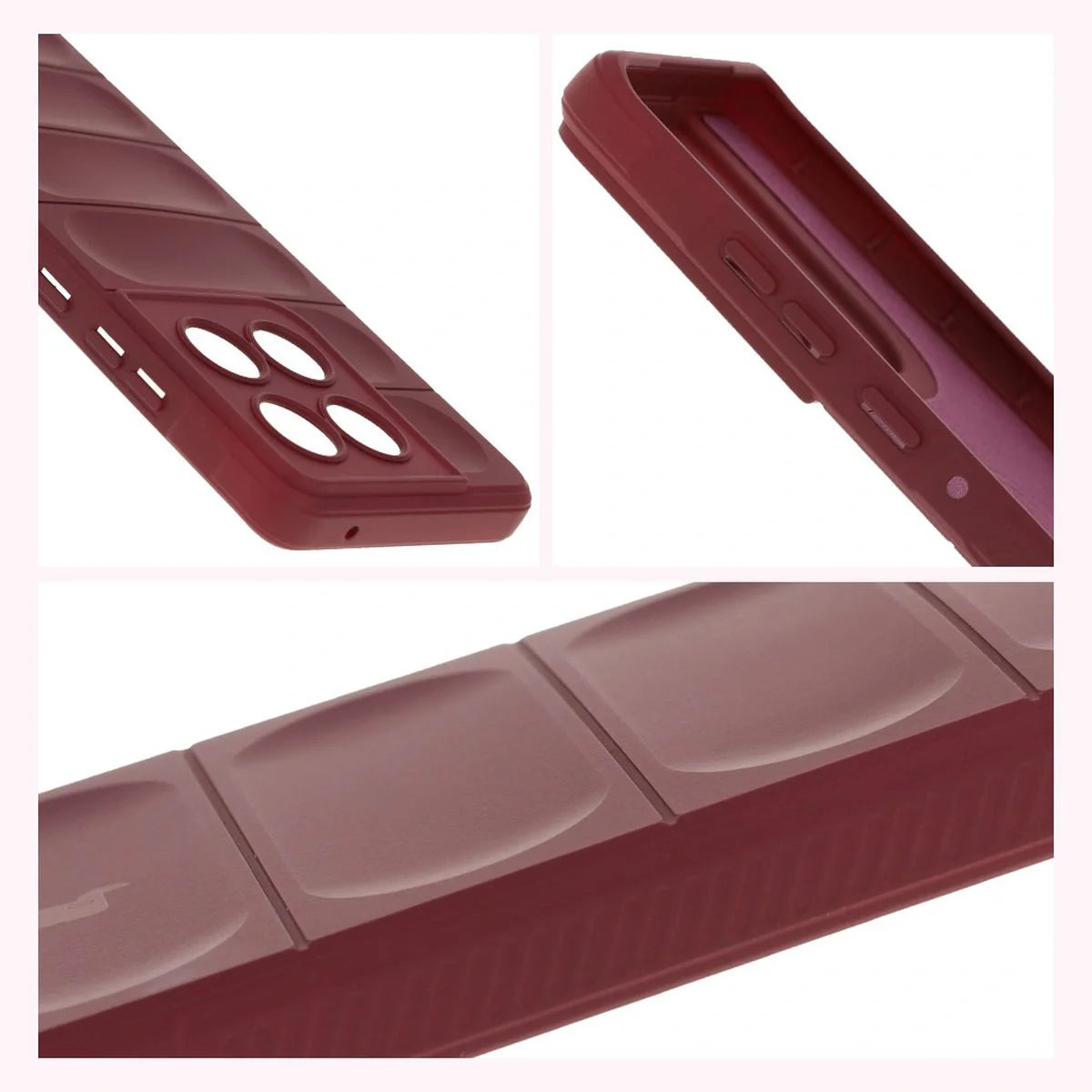 Robuste Handyhülle für Motorola Edge 60 / 60 Fusion, Bizon Case Tur, Burgunderrot
