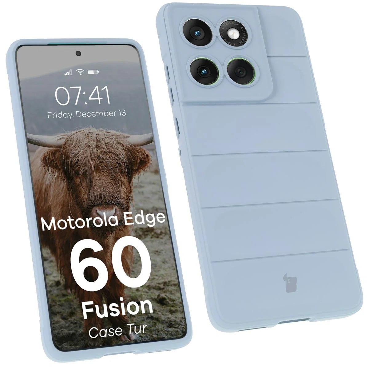 Robuste Handyhülle für Motorola Edge 60 / 60 Fusion, Bizon Case Tur, Hellblau
