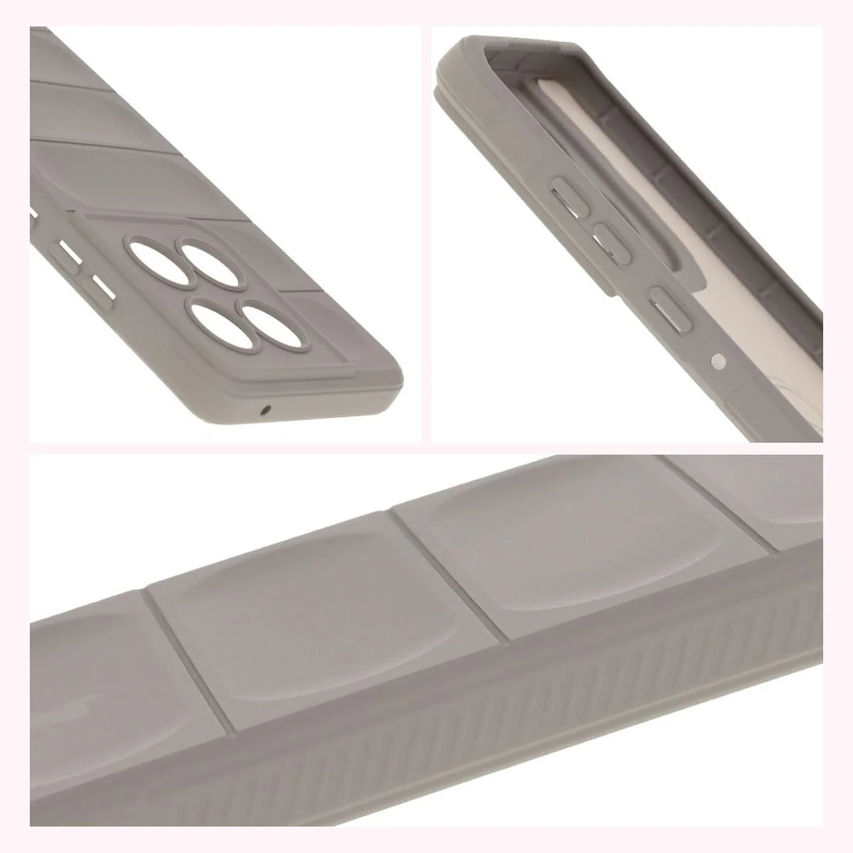 Robuste Handyhülle für Motorola Edge 60 / 60 Fusion, Bizon Case Tur, Hellgrau
