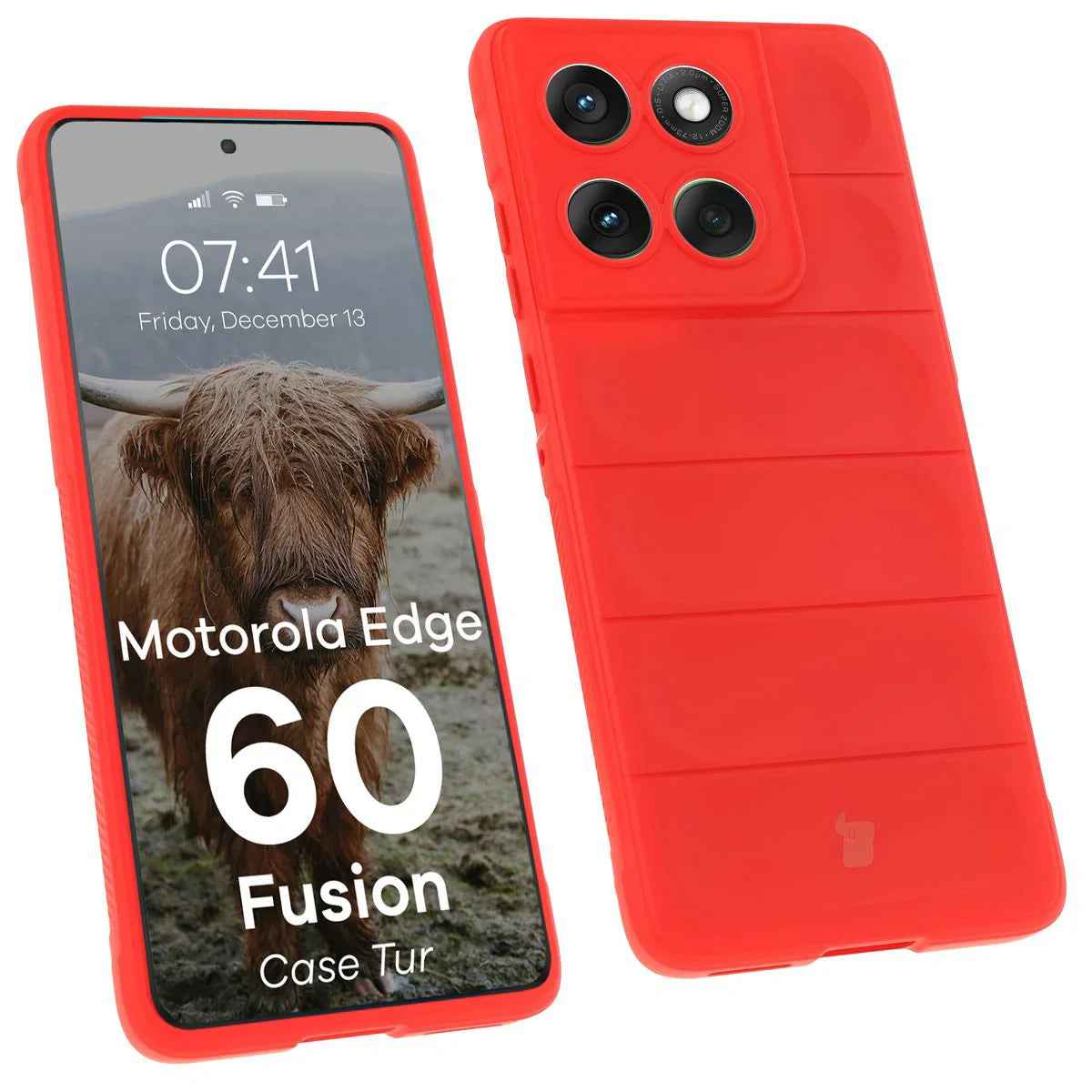 Robuste Handyhülle für Motorola Edge 60 / 60 Fusion, Bizon Case Tur, Rot