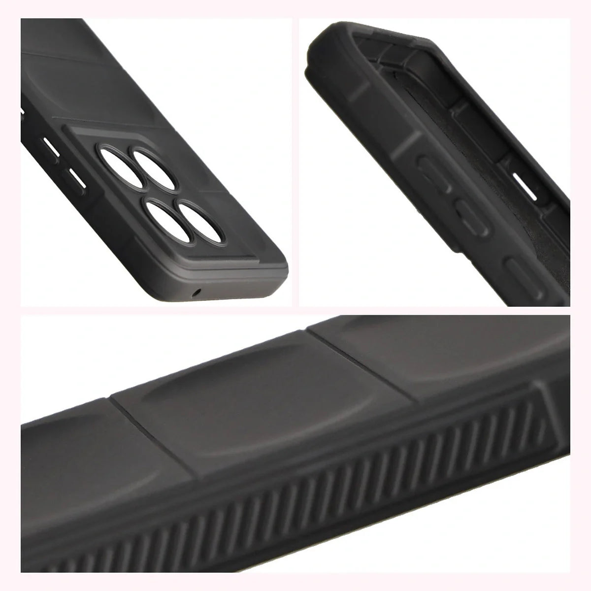 Robuste Handyhülle für Motorola Edge 60 Pro, Bizon Case Tur, Schwarz