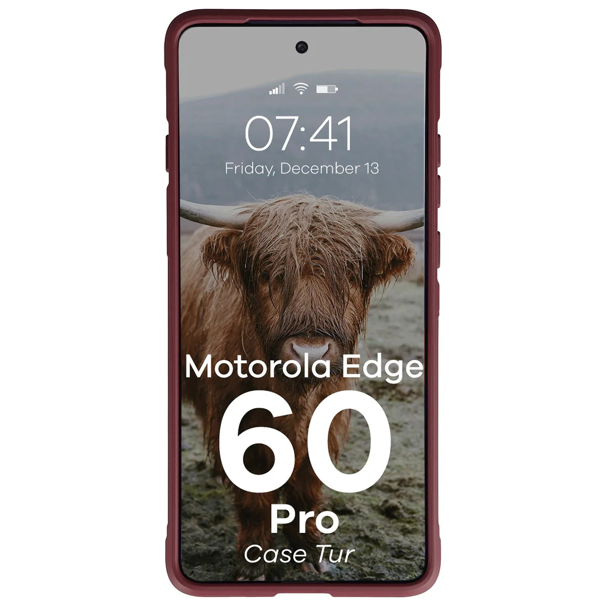 Robuste Handyhülle für Motorola Edge 60 Pro, Bizon Case Tur, Burgunderrot
