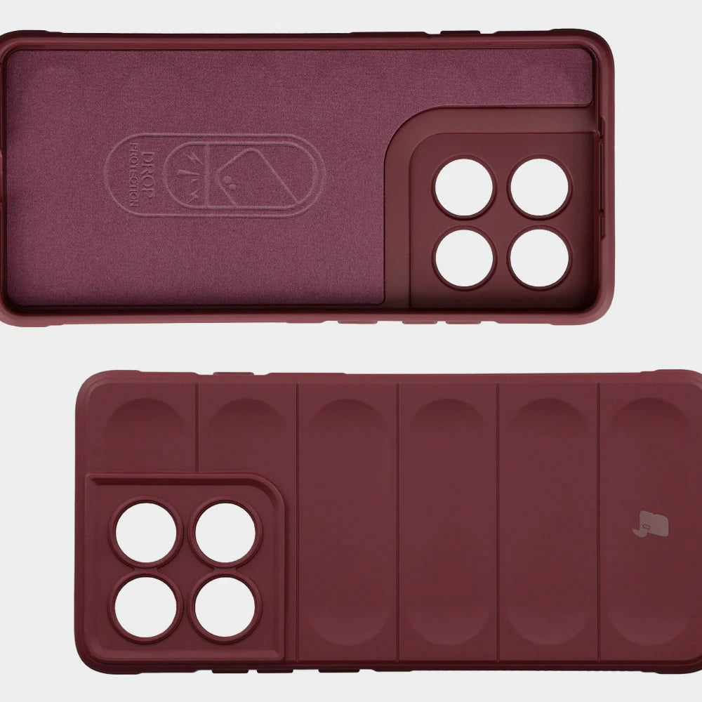 Robuste Handyhülle für Motorola Edge 60 Pro, Bizon Case Tur, Burgunderrot