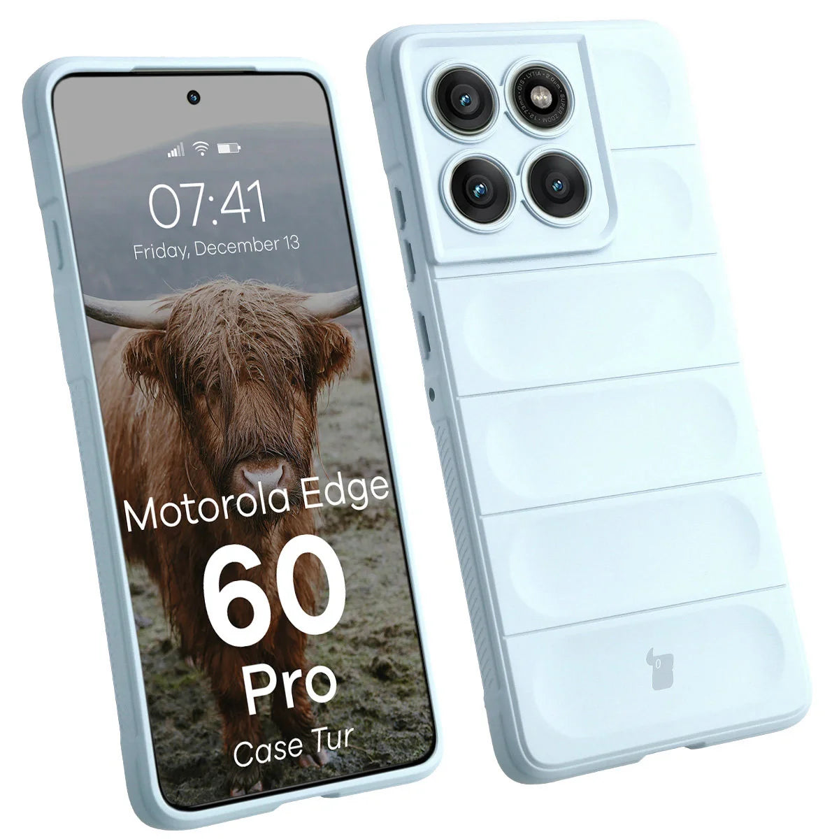 Robuste Handyhülle für Motorola Edge 60 Pro, Bizon Case Tur, Hellblau