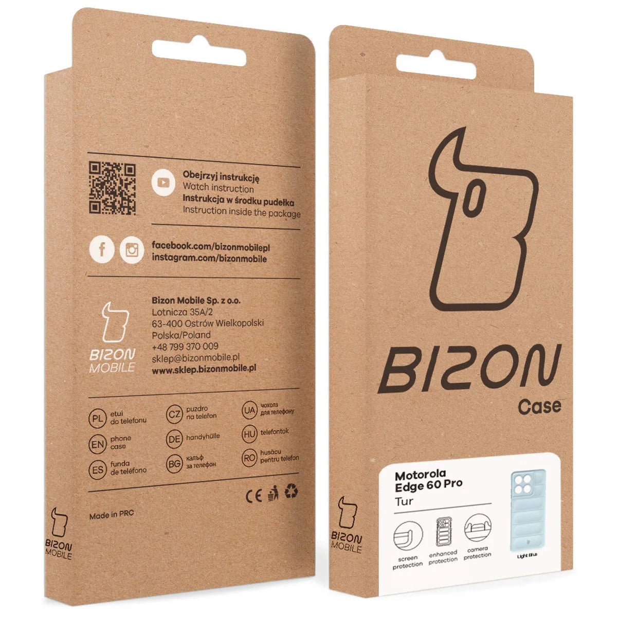 Robuste Handyhülle für Motorola Edge 60 Pro, Bizon Case Tur, Hellblau