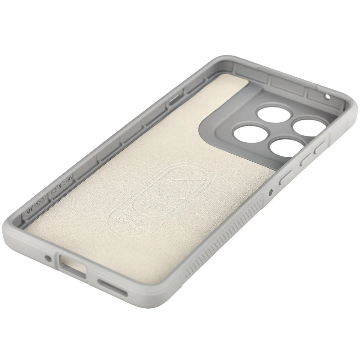Robuste Handyhülle für Motorola Edge 60 Pro, Bizon Case Tur, Hellgrau