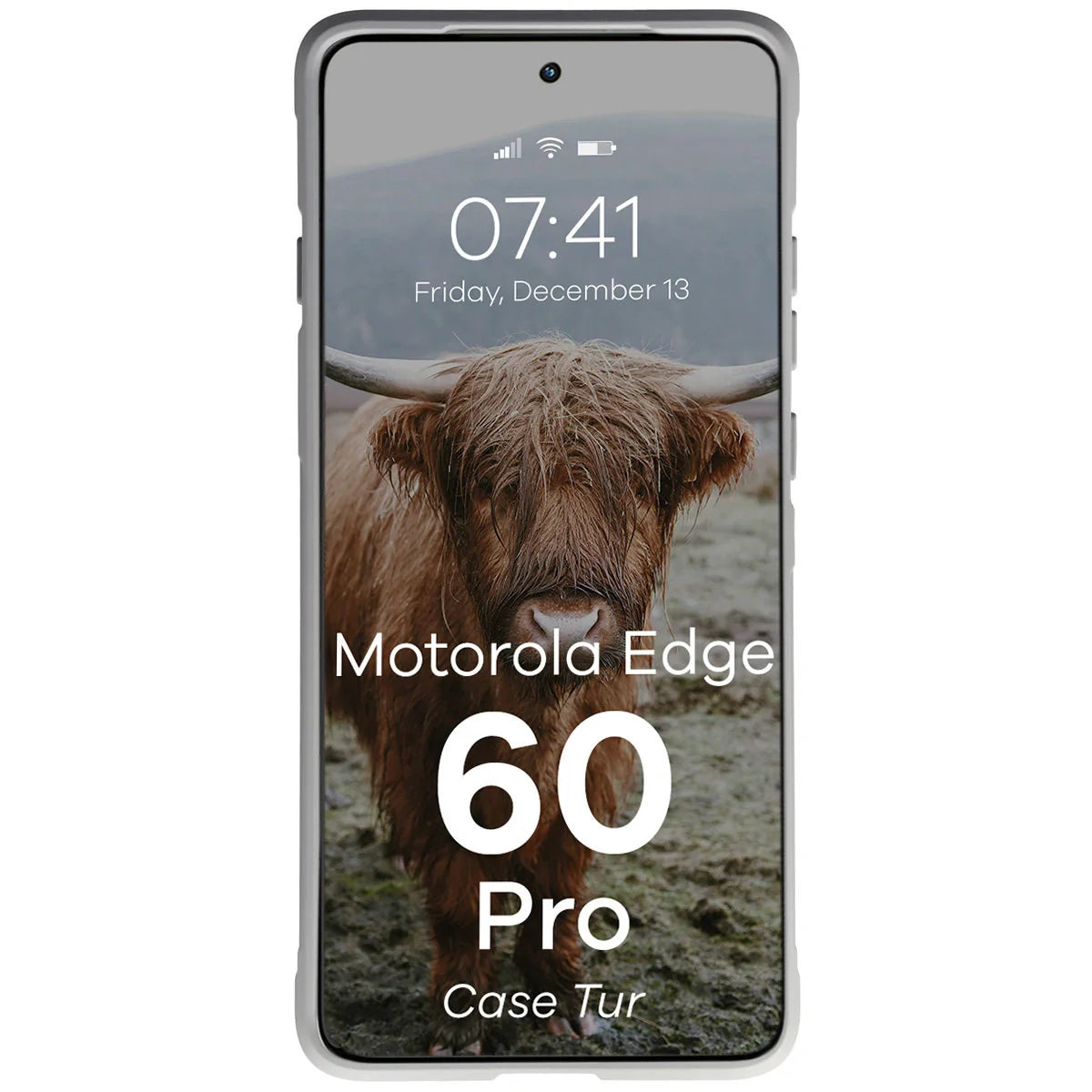 Robuste Handyhülle für Motorola Edge 60 Pro, Bizon Case Tur, Hellgrau