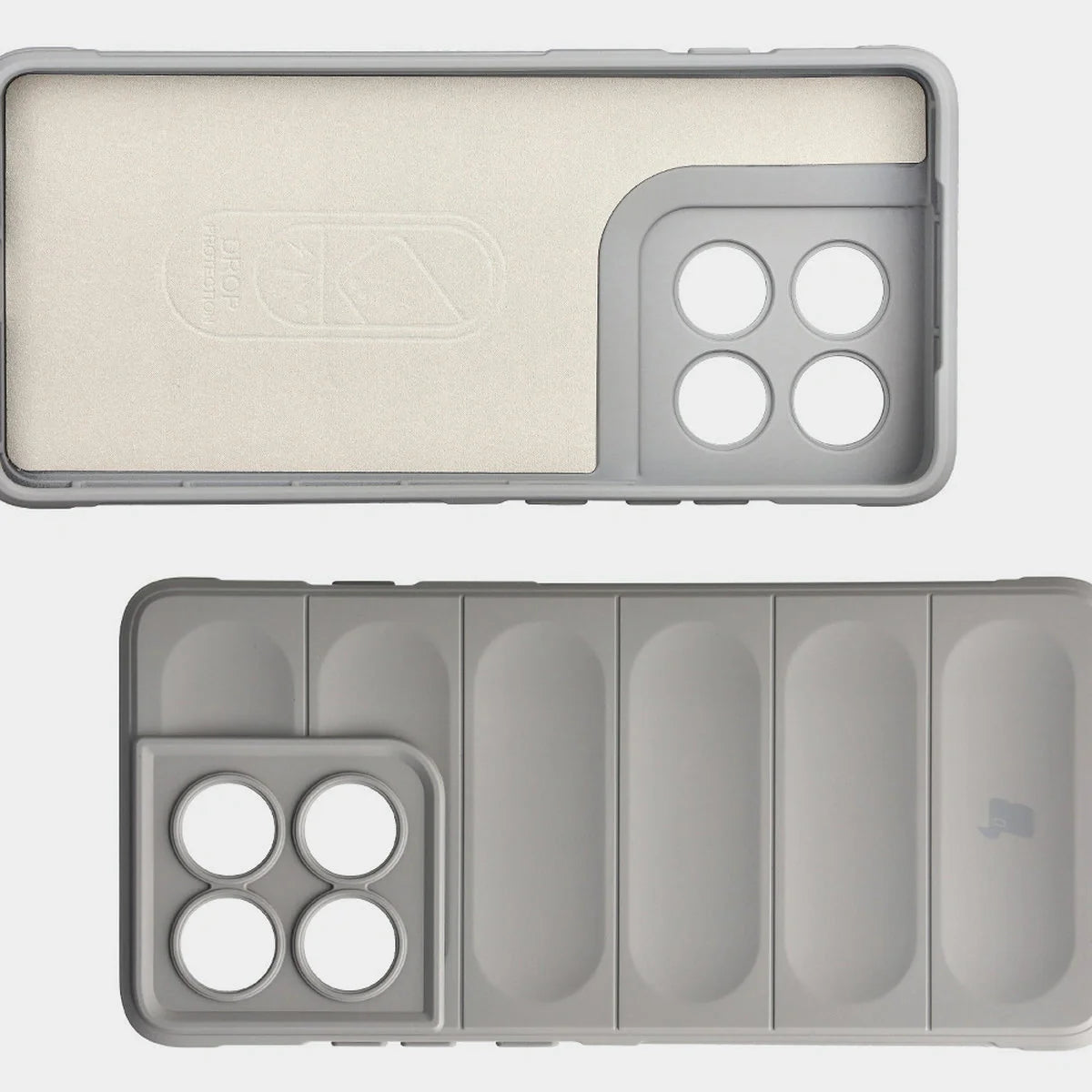 Robuste Handyhülle für Motorola Edge 60 Pro, Bizon Case Tur, Hellgrau