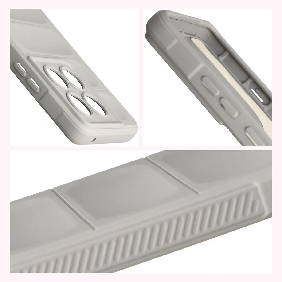 Robuste Handyhülle für Motorola Edge 60 Pro, Bizon Case Tur, Hellgrau