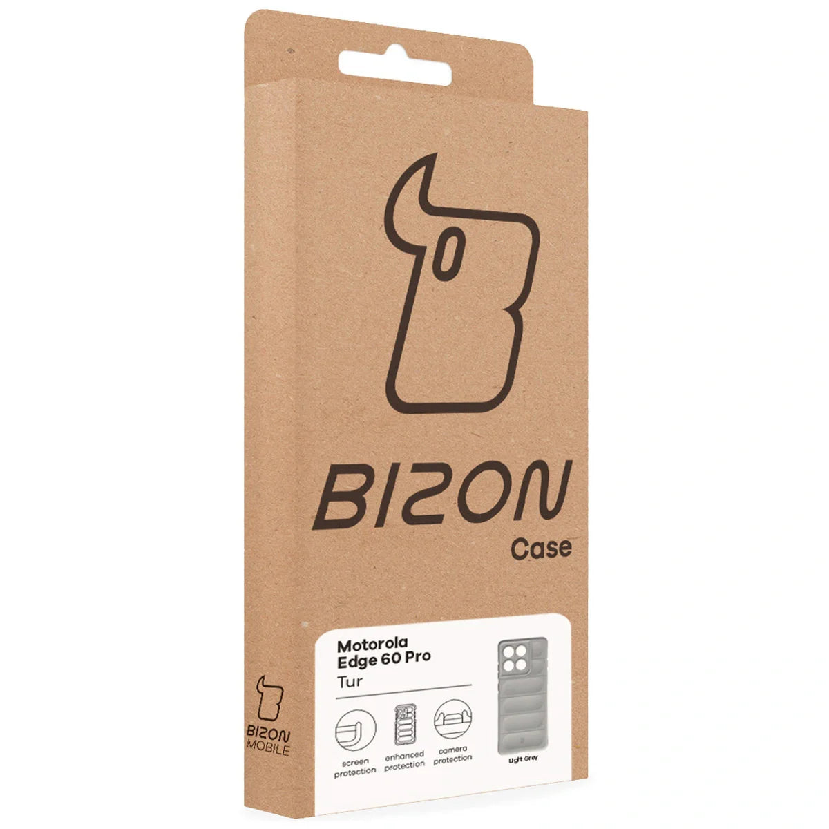 Robuste Handyhülle für Motorola Edge 60 Pro, Bizon Case Tur, Hellgrau
