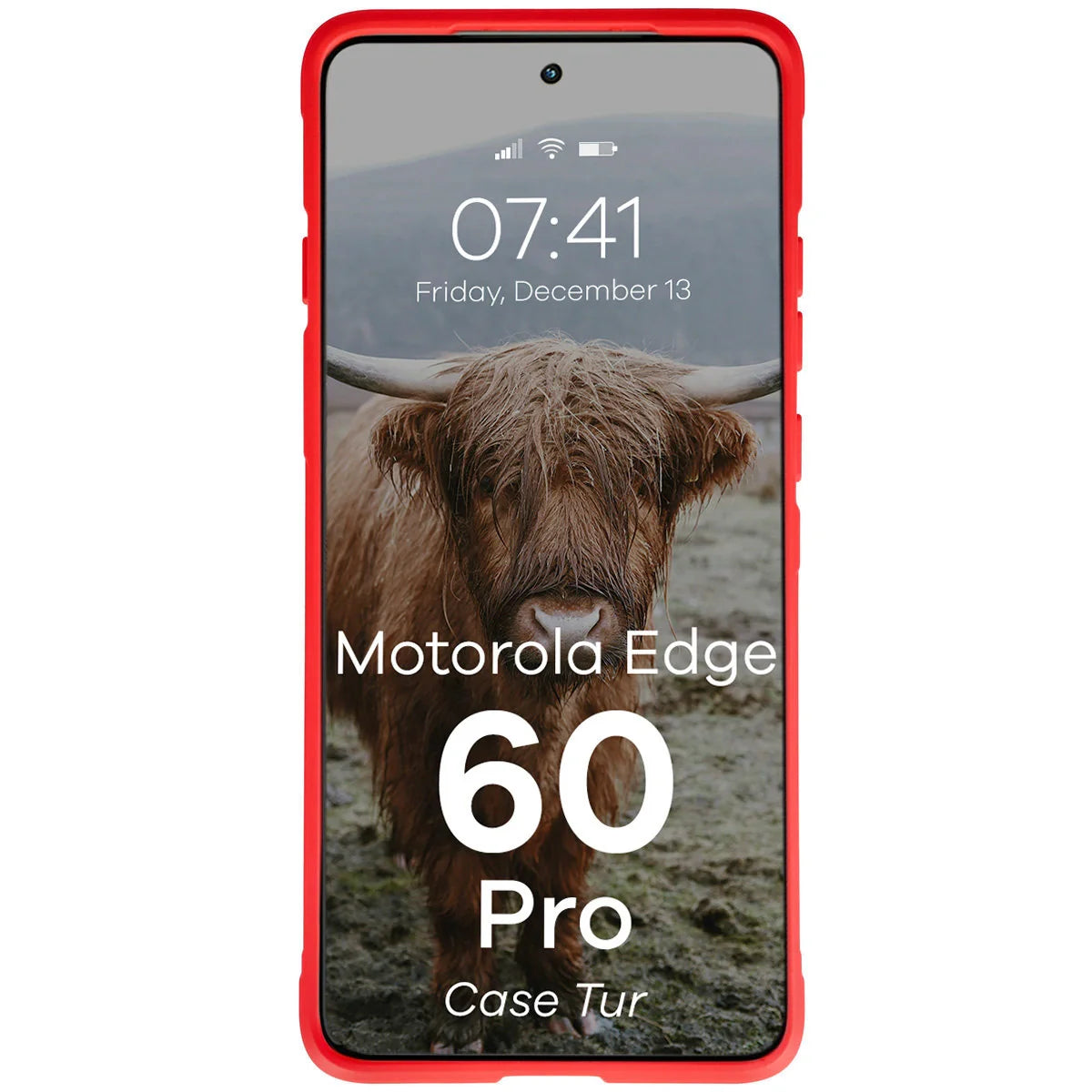 Robuste Handyhülle für Motorola Edge 60 Pro, Bizon Case Tur, Rot