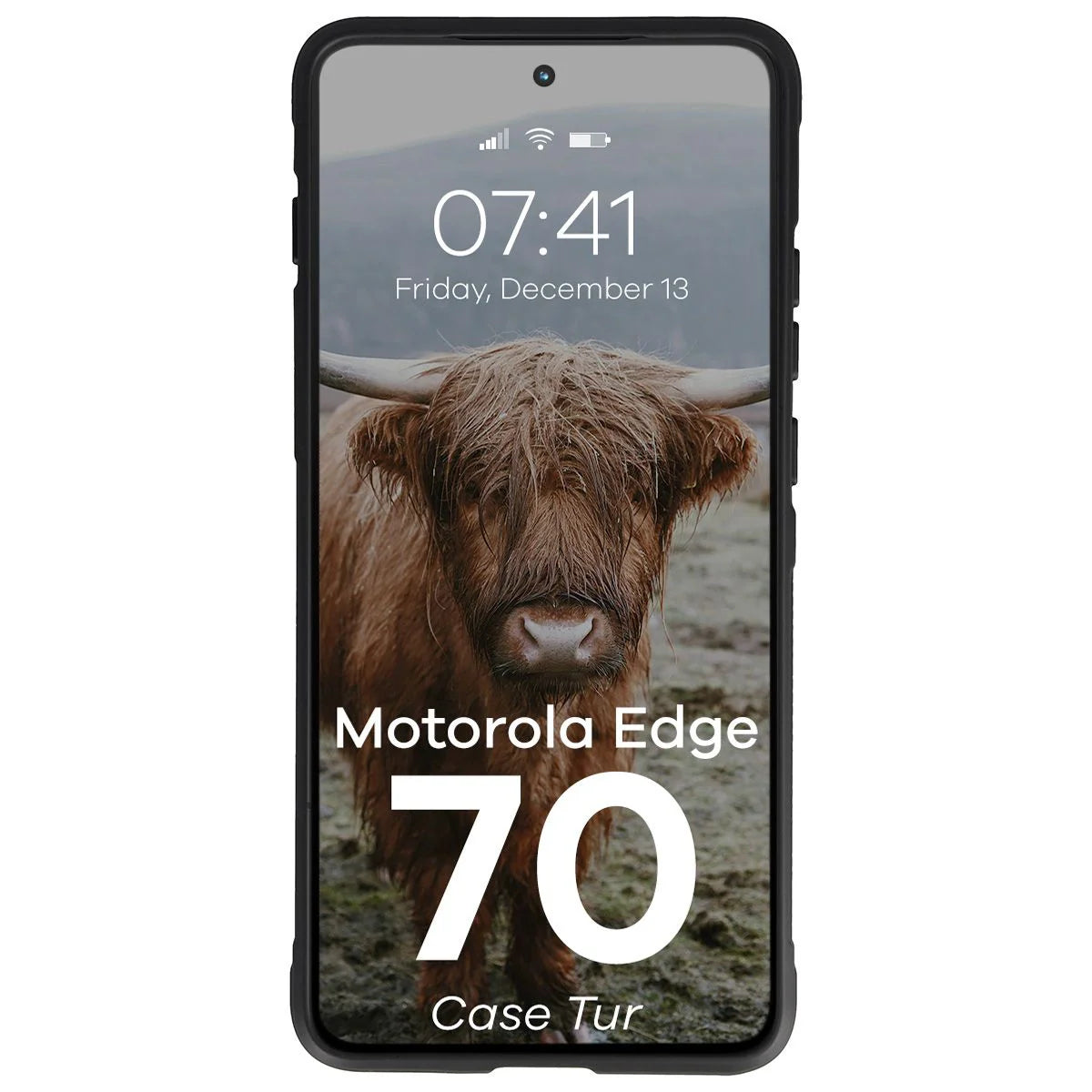 Robuste Handyhülle für Motorola Edge 70, Bizon Case Tur, Schwarz