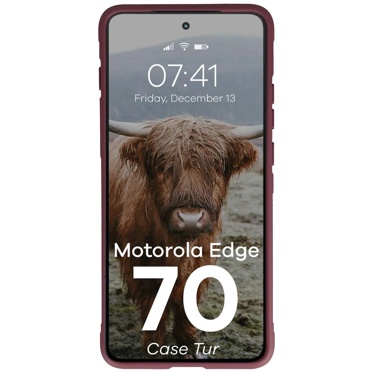 Robuste Handyhülle für Motorola Edge 70, Bizon Case Tur, Burgunderrot