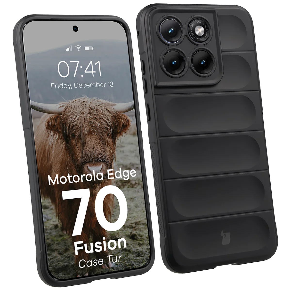 Robuste Handyhülle für Motorola Edge 70 Fusion, Bizon Case Tur, Schwarz