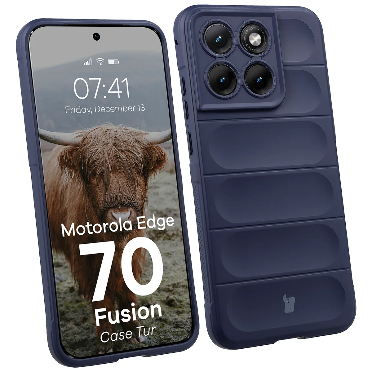Robuste Handyhülle für Motorola Edge 70 Fusion, Bizon Case Tur, Dunkelblau