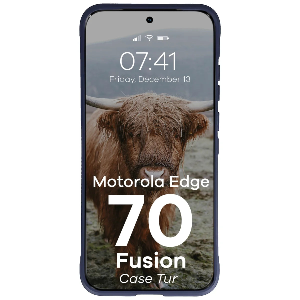 Robuste Handyhülle für Motorola Edge 70 Fusion, Bizon Case Tur, Dunkelblau