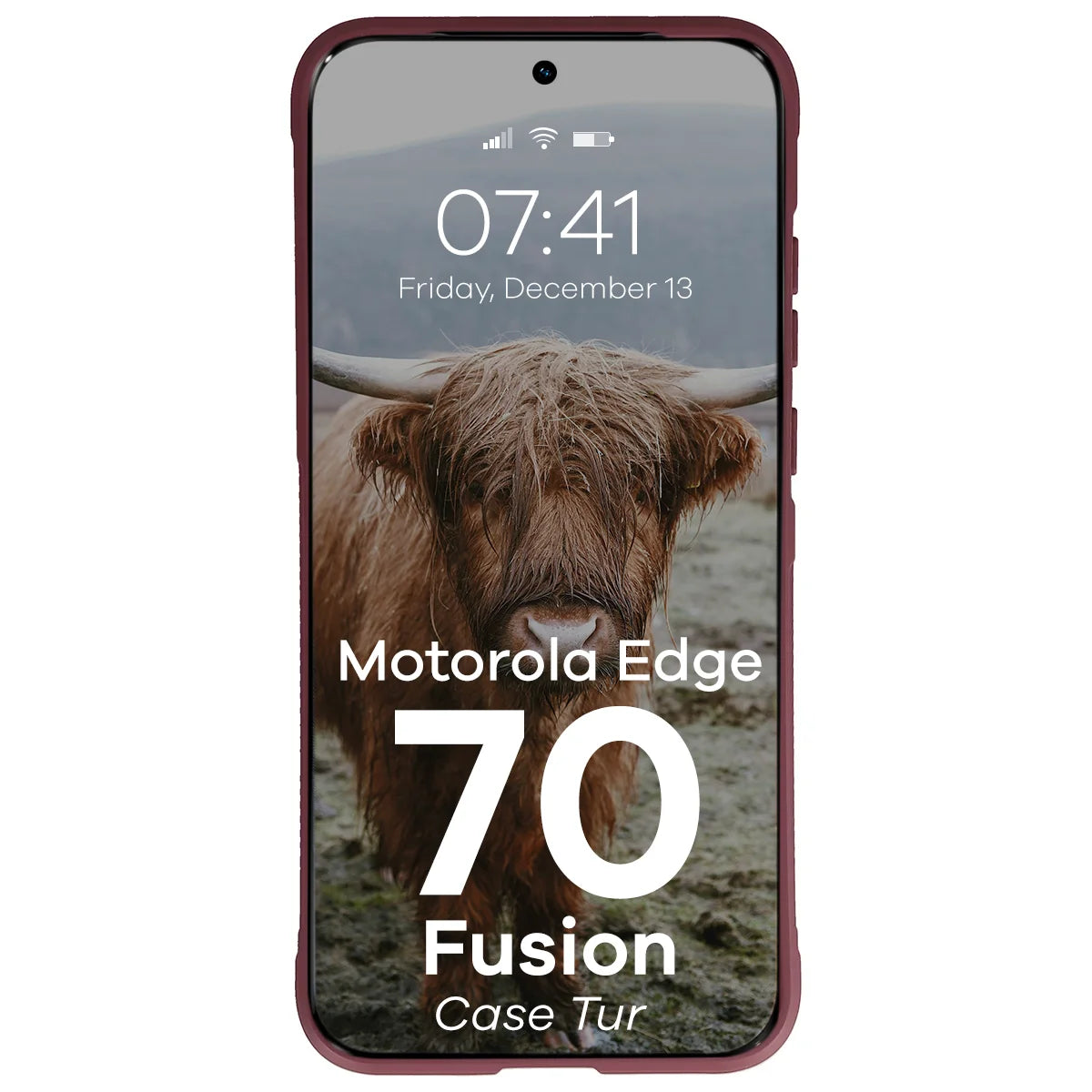 Robuste Handyhülle für Motorola Edge 70 Fusion, Bizon Case Tur, Burgunderrot