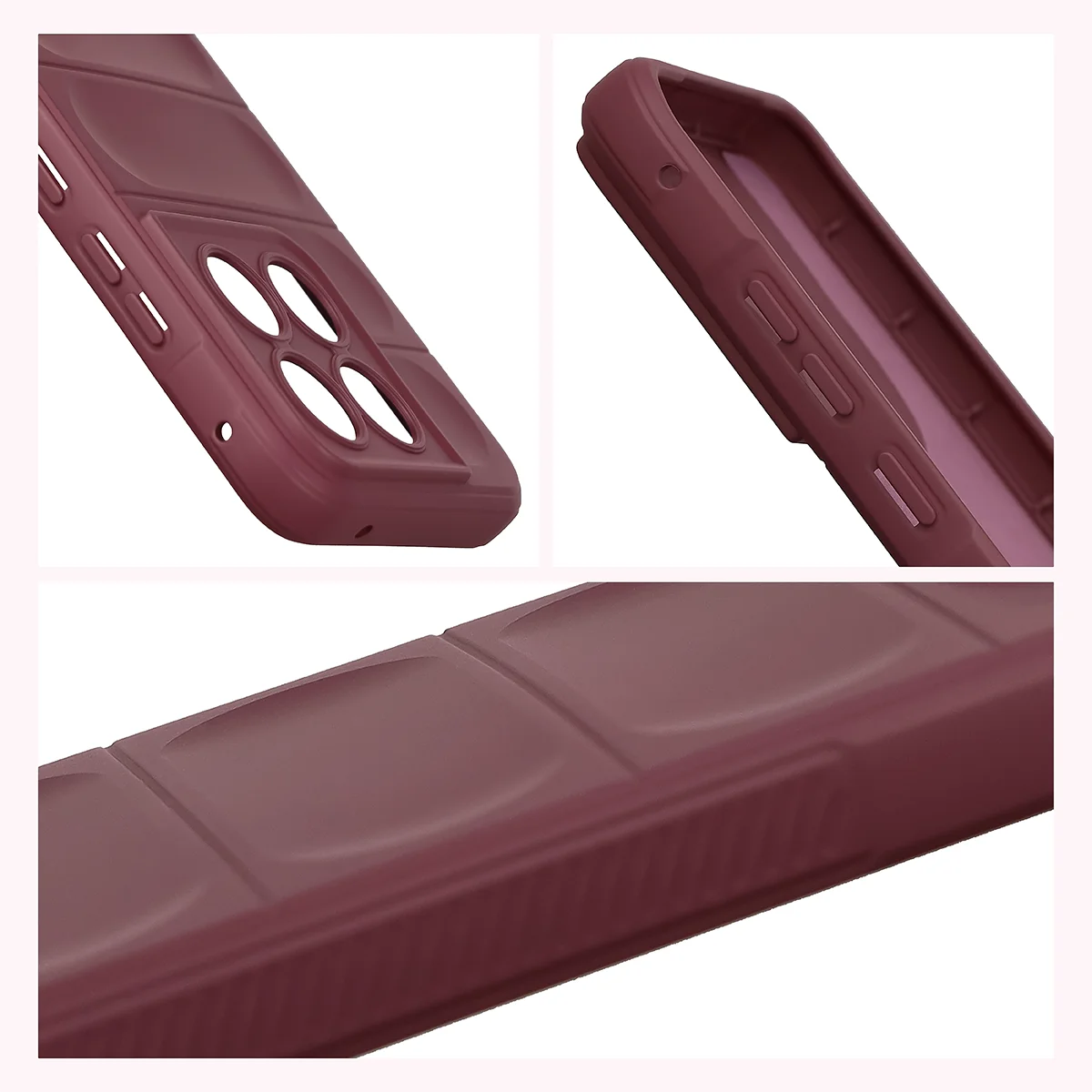 Robuste Handyhülle für Motorola Edge 70 Fusion, Bizon Case Tur, Burgunderrot
