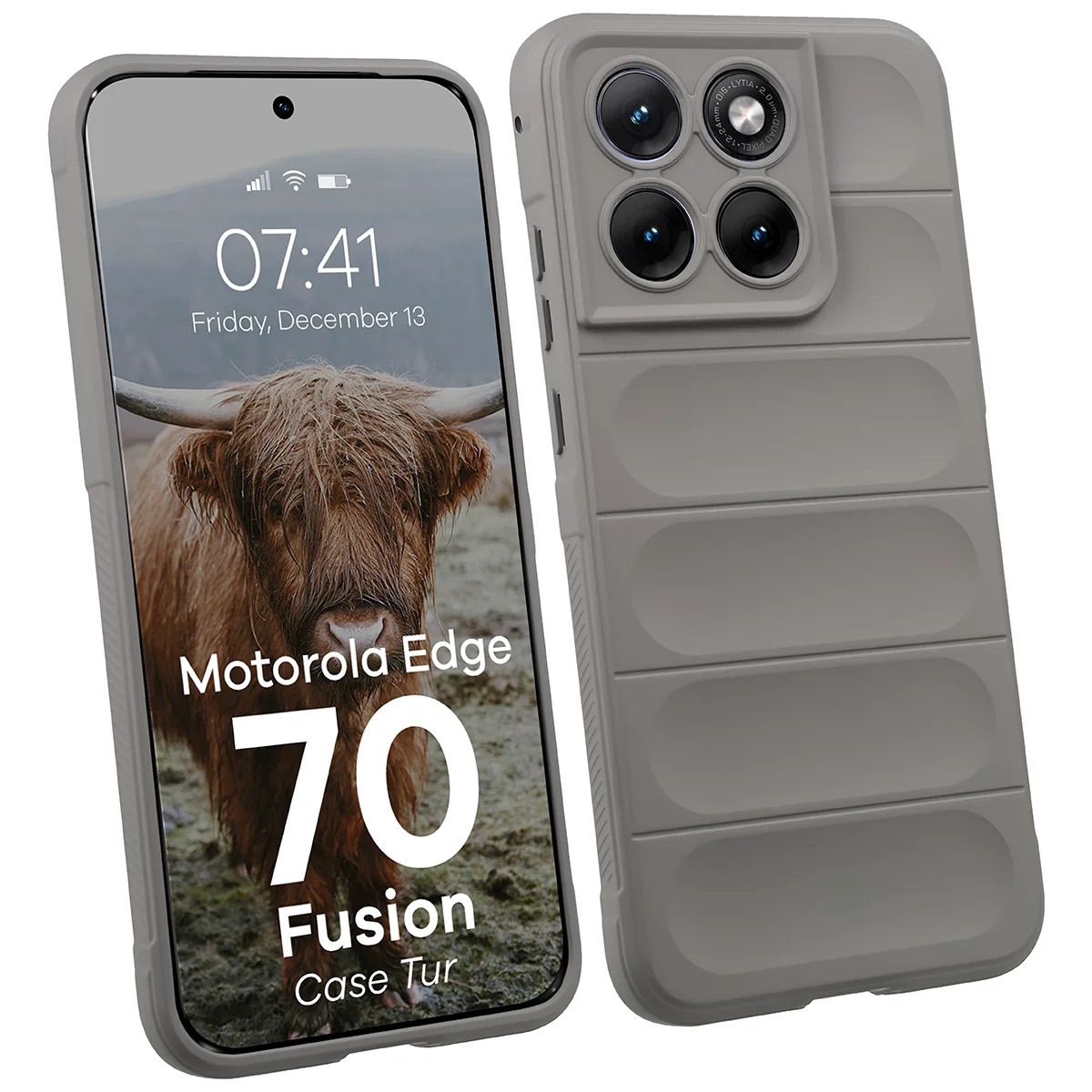 Robuste Handyhülle für Motorola Edge 70 Fusion, Bizon Case Tur, Hellgrau