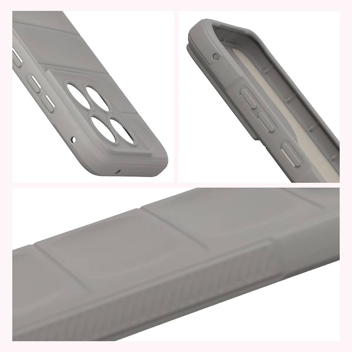 Robuste Handyhülle für Motorola Edge 70 Fusion, Bizon Case Tur, Hellgrau