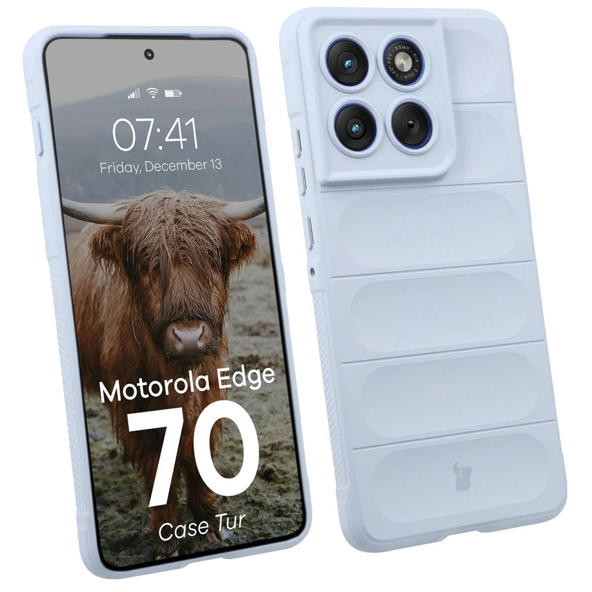Robuste Handyhülle für Motorola Edge 70, Bizon Case Tur, Hellblau
