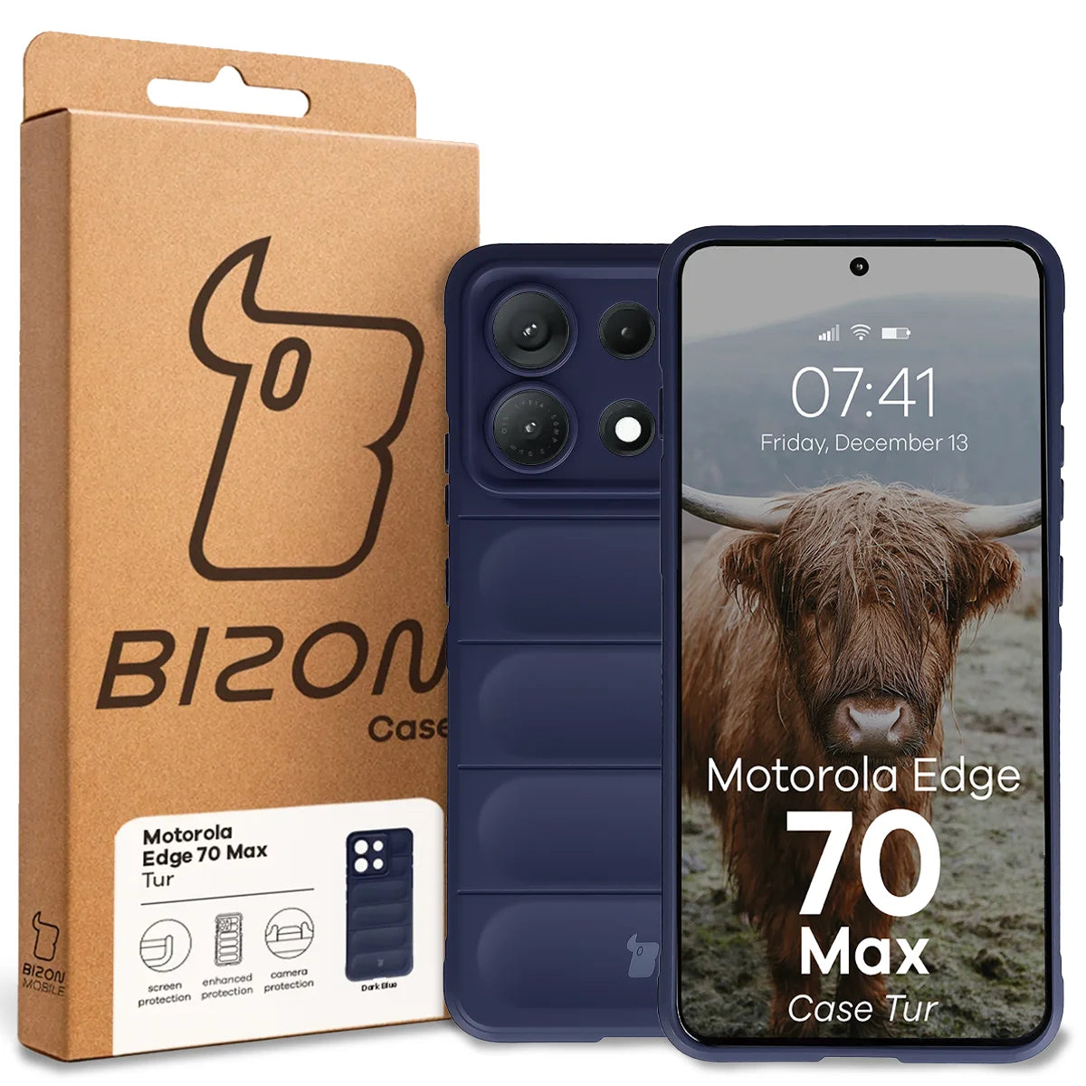 Robuste Handyhülle für Motorola Edge 70 Max, Bizon Case Tur, Dunkelblau (8/8)