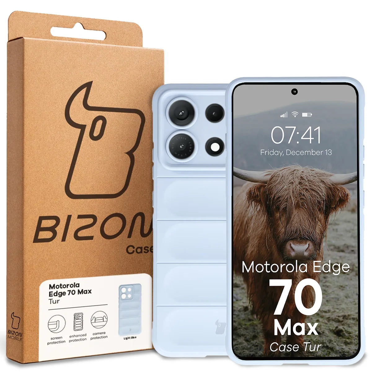 Robuste Handyhülle für Motorola Edge 70 Max, Bizon Case Tur, Hellblau (8/8)