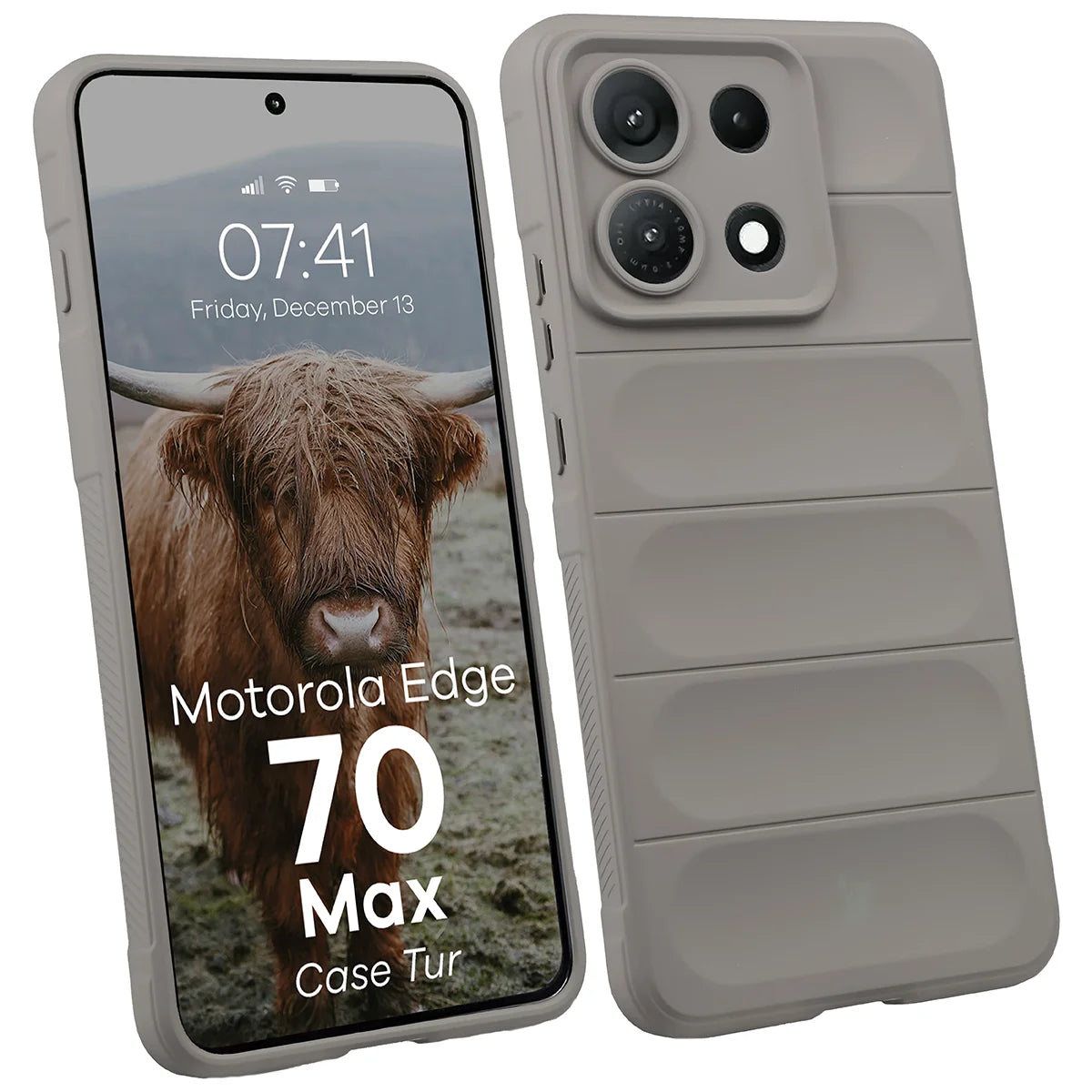 Robuste Handyhülle für Motorola Edge 70 Max, Bizon Case Tur, Hellgrau (1/8)