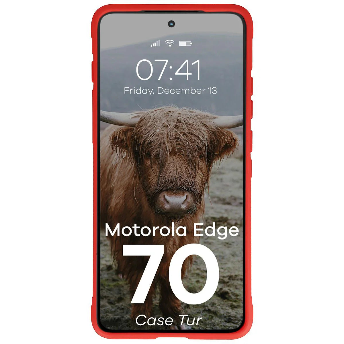 Robuste Handyhülle für Motorola Edge 70, Bizon Case Tur, Rot